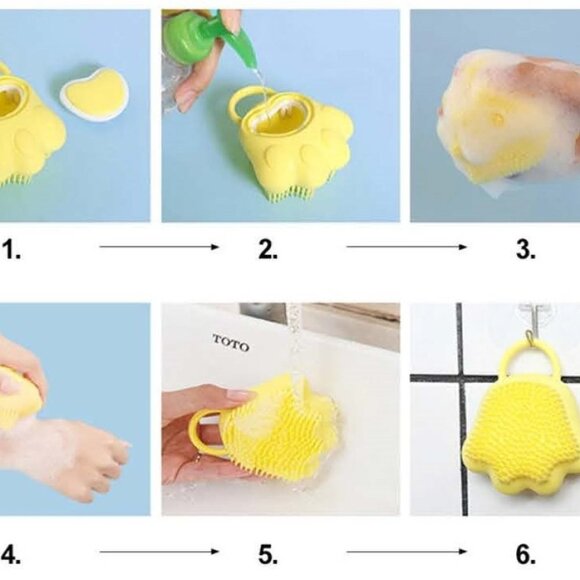 Silicone Face Scrubber Dispenser  Cat Paw - Picture 3 of 12